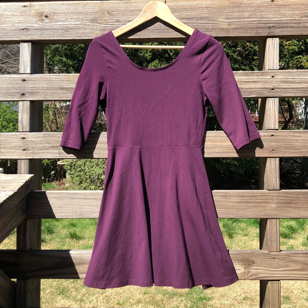 EXPRESS Eggplant Purple Skater Dress Size S
